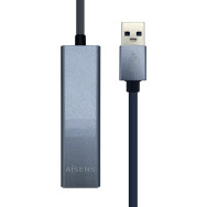 CONVERSOR USB 3.0 A ETHERNET GIBABIT Y 3USB 3.0 15CM AISENS GRIS A106-0401