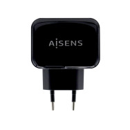 CARGADOR USB AISENS PARED 17W 5V 3.4A 2xUSB CON CONTROL AI NEGRO A110-0440