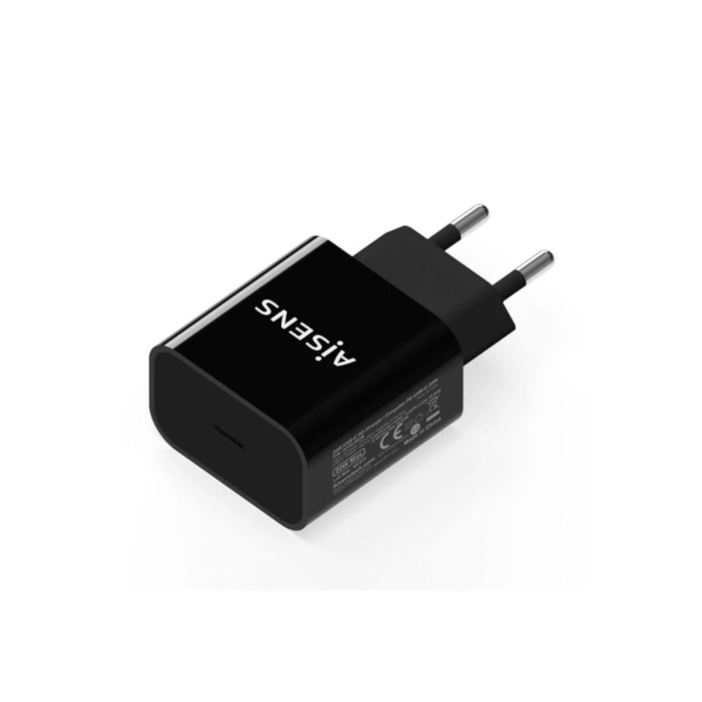CARGADOR USB-C PD3.0 1 PUERTO 1xUSB-C 20W NEGRO AISENS A110-0538