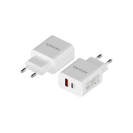 CARGADOR 20W 1xUSB-C PD3.0 1xUSB-A QC3.0 BLANCO AISENS A110-0681