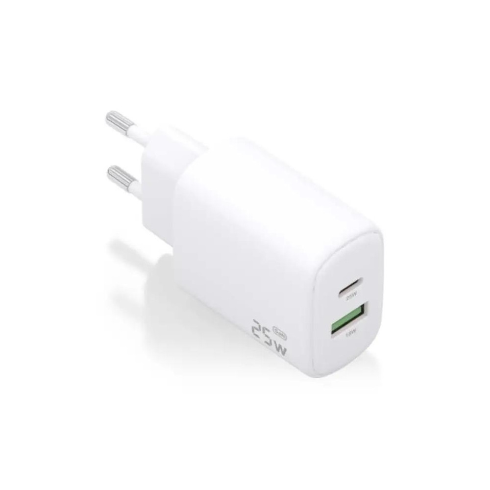 CARGADOR 25W 1xUSB-C PD3.0 1xUSB-A QC3.0 NEGRO AISENS A110-0912