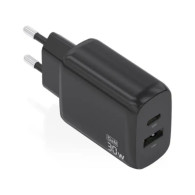 CARGADOR GAN 30W 1xUSB-C PD3.0 QC4.0 1xUSB-A QC3.0 BLANCO AISENS A110-0923