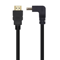 CABLE HDMI V2.0 ACODADO 4K 60HZ 18GBPS AM-AM NEGRO 2.0M AISENS A120-0457