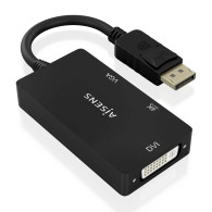 CONVERSOR DISPLAYPORT 1.2 M-VGA H-DVI H-HDMI H 4K NEGRO 15CM AISENS A125-0861