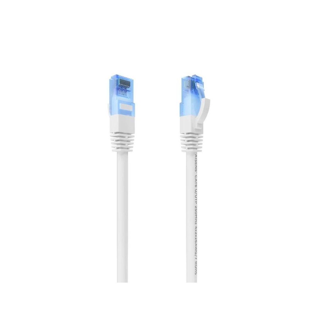 CABLE RED LATIGUILLO RJ45 CAT.6 UTP AWG26 CCA BLANCO 30CM AISENS A135-0816