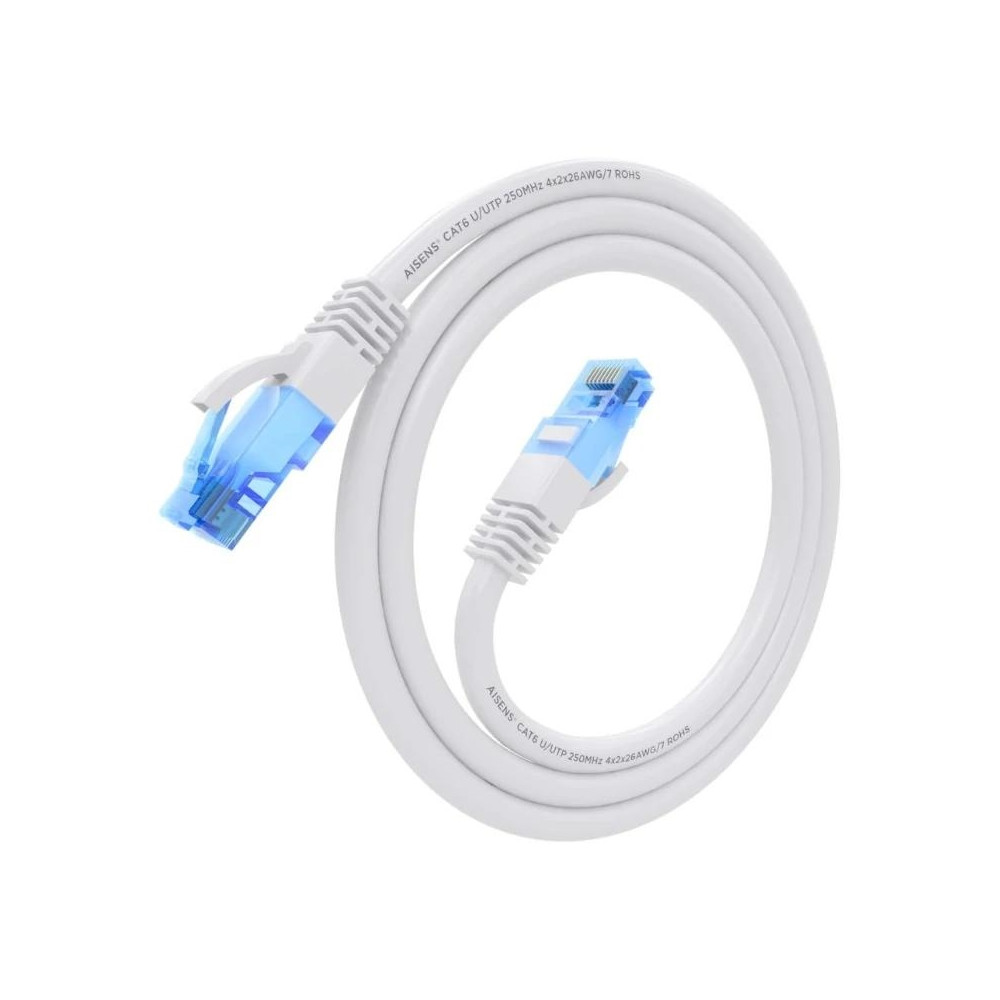 CABLE RED LATIGUILLO RJ45 CAT.6 UTP AWG26 CCA BLANCO 0.5M AISENS A135-0817