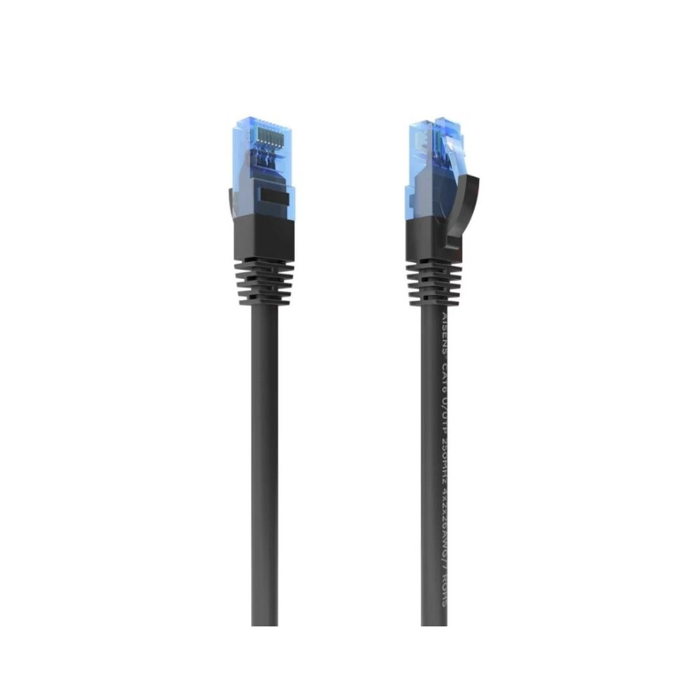CABLE RED LATIGUILLO RJ45 CAT.6 UTP AWG26 CCA NEGRO 1.5M AISENS A135-0844