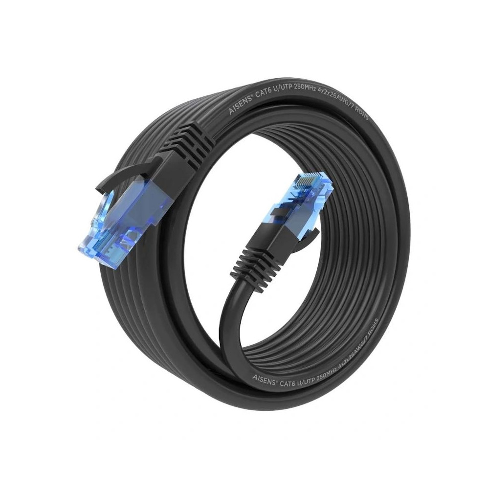 CABLE RED LATIGUILLO RJ45 CAT.6 UTP AWG26 CCA NEGRO 5.0M AISENS A135-0848