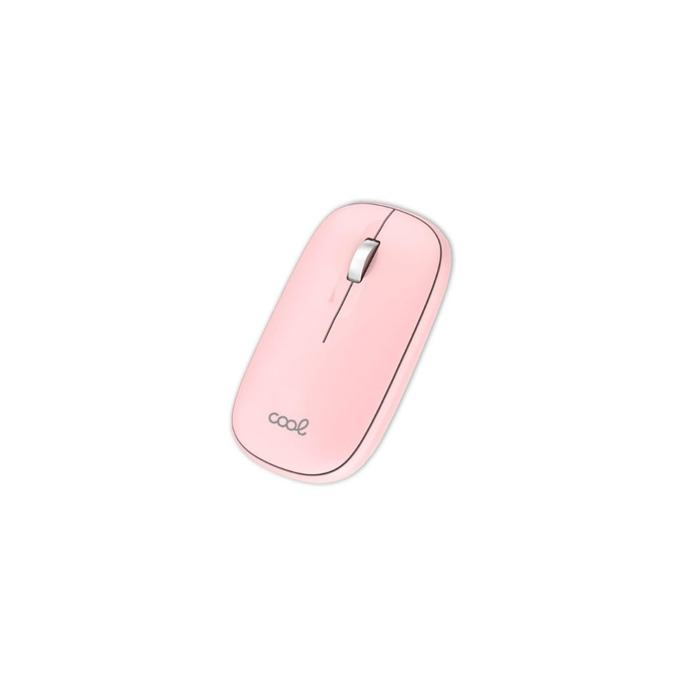 Ratón Inalámbrico COOL Slim Silencioso 2 en 1 (Bluetooth + Adap. USB) Rosa