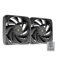 VENTILADOR 12X12 12CM MARS GAMING MFNCLX2 PACK DE 2U. NEGRO