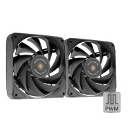 VENTILADOR 12X12 12CM MARS GAMING MFNCLX2 PACK DE 2U. NEGRO