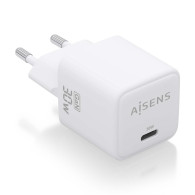 CARGADOR GAN 30W 1xUSB-C PD3.0 QC4.0 BLANCO AISENS ASCH-30W1P035-W