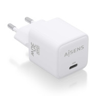 CARGADOR GAN 30W 1xUSB-C PD3.0 QC4.0 BLANCO AISENS ASCH-30W1P035-W