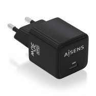 CARGADOR GAN 30W 1xUSB-C PD3.0 QC4.0 NEGRO AISENS ASCH-30W1P036-BK