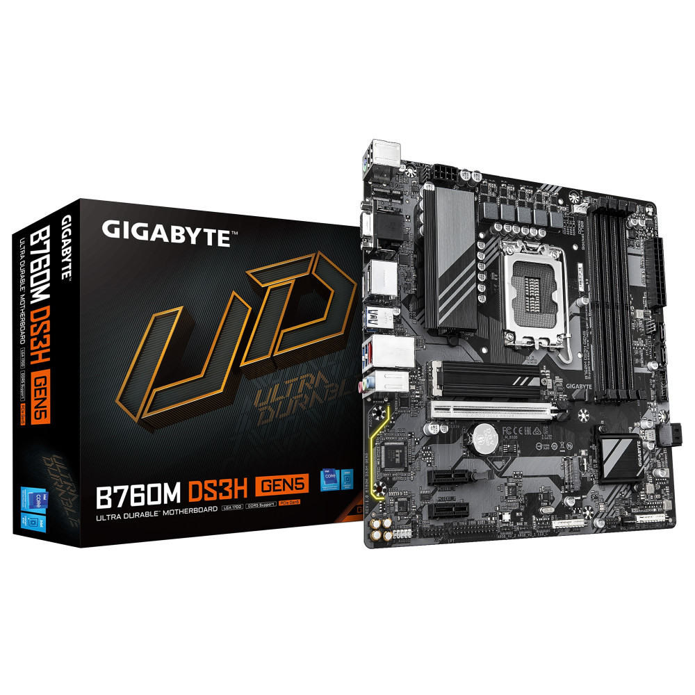 PB S1700 GIGABYTE B760M DS3H GEN5 4DDR5 PCI5 LAN GIGABIT 4SATA3 2M2