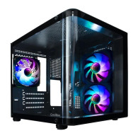 CAJA MICRO-ATX COOLBOX GAMING GM100 VISION BLACK SIN FUENTE CRISTAL.T CURVO ARGB
