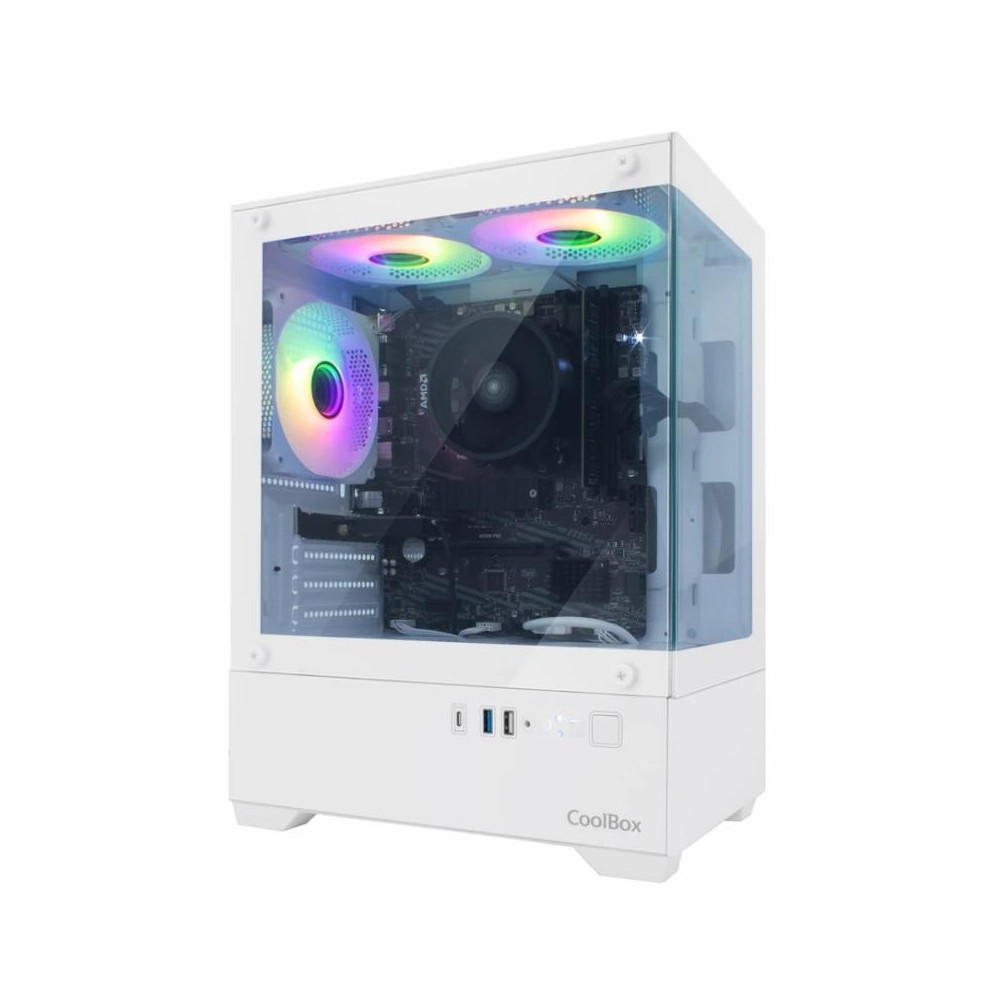 CAJA MICRO-ATX COOLBOX GAMING GM200 VISION LITE BLANCA USB-C 3.2 SIN FTE + 1 VEN