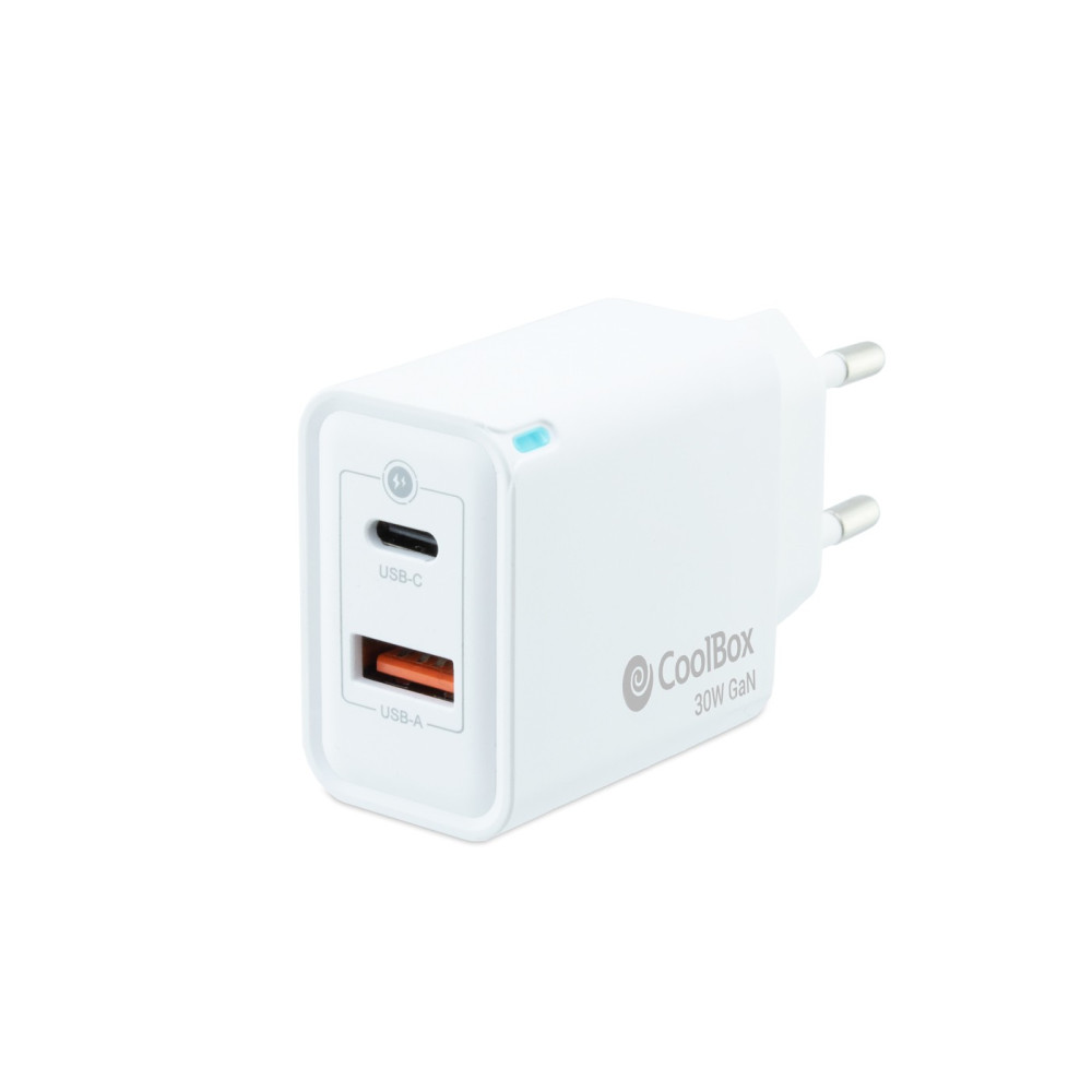 CARGADOR USB COOLBOX PARED USB-C USB-A 30W COO-CUP-30CA