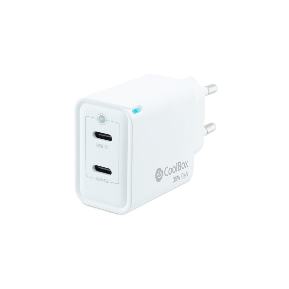 CARGADOR USB COOLBOX PARED 2USB-C 35W COO-CUP-35CC