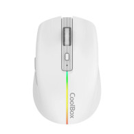 RATON COOLBOX INALAMBRICO GAMING W01 RECARGABLE RGB TIPO-C USB BLANCO