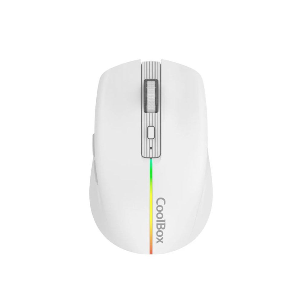 RATON COOLBOX INALAMBRICO GAMING W01 RECARGABLE RGB TIPO-C USB BLANCO
