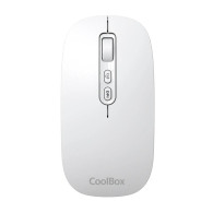 RATON COOLBOX INALAMBRICO W02 IA WHITE RECARGABLE TIPO-C MULTIDISPOSITIVO USB