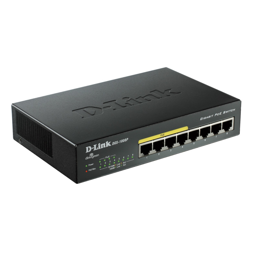 SWITCH D-LINK 8P DGS-1008P/E 10/100/1000 4P PoE SOHO