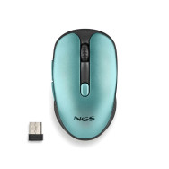 RATON NGS INALAMBRICO ERGONOMICO EVO RUST ICE RECARGABLE NEGRO-AZUL USB