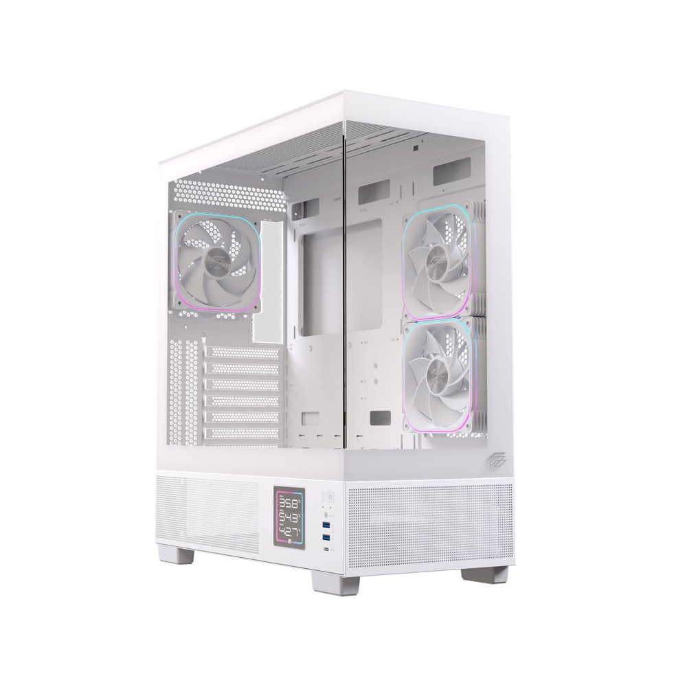 CAJA ATX SEMITORRE EINAREX S501D RGB BLANCA EXCS-PR-51DR-W