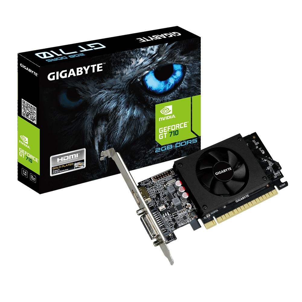 VGA PCI-EX NVIDIA GIGABYTE GT710 2GB DDR5 HDMI/DVI-D LOW PROFILE