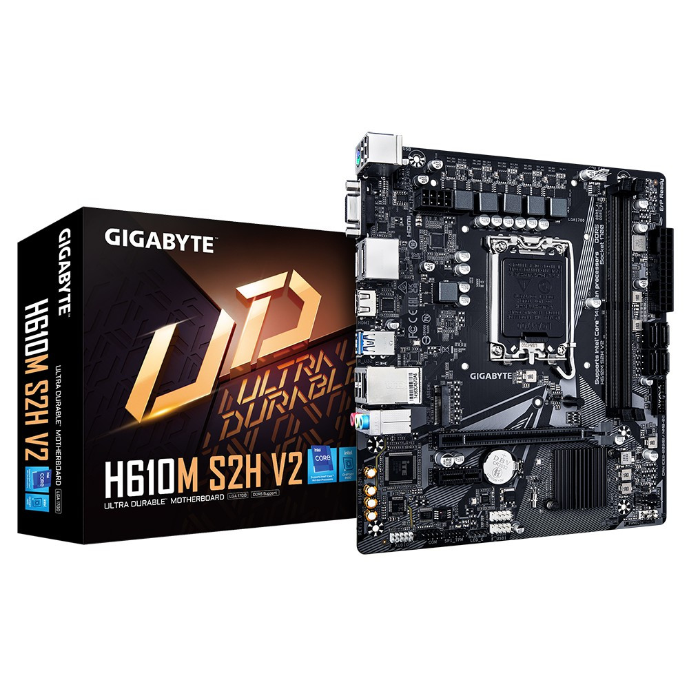 PB S1700 GIGABYTE H610M S2H V2 2DDR5 SATA PCIE HDMI VGA DP M2 MATX