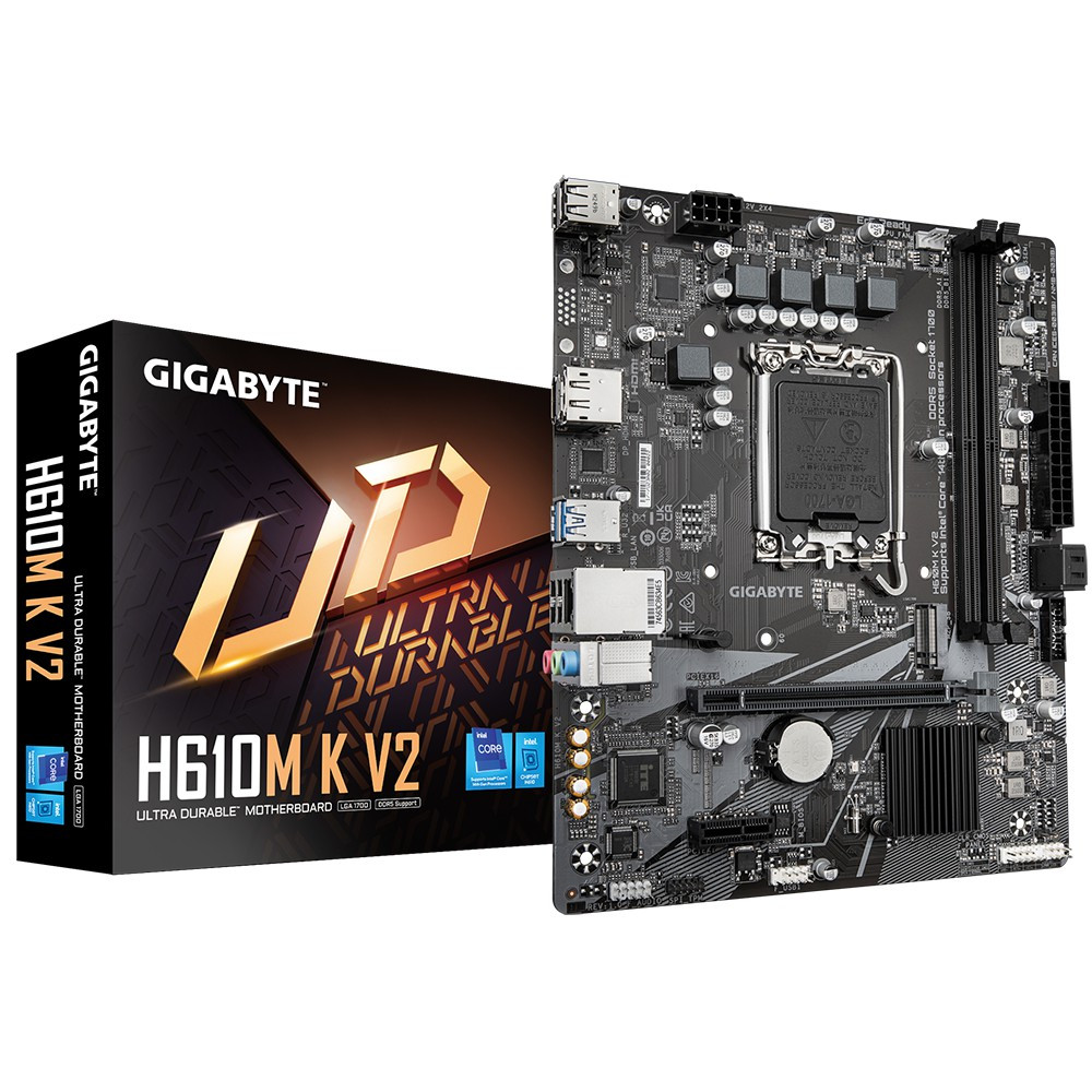 PB S1700 GIGABYTE H610M K V2 2DDR5 PCI4 LAN 2.5 2SATA3 M2 HDMI DP MATX