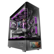 SEMITORRE GAMING ATX MARS GAMING MCLCDPRO SIN FUENTE NEGRO