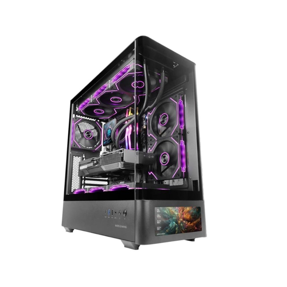 SEMITORRE GAMING ATX MARS GAMING MCLCDPRO SIN FUENTE NEGRO