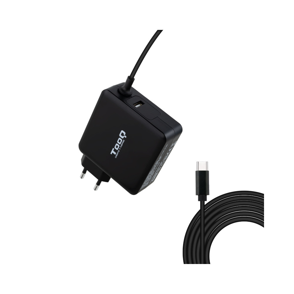 CARGADOR PORTATIL USB-C TOOQ PD3.0 65W NEGRO TQLC-USBC65PD