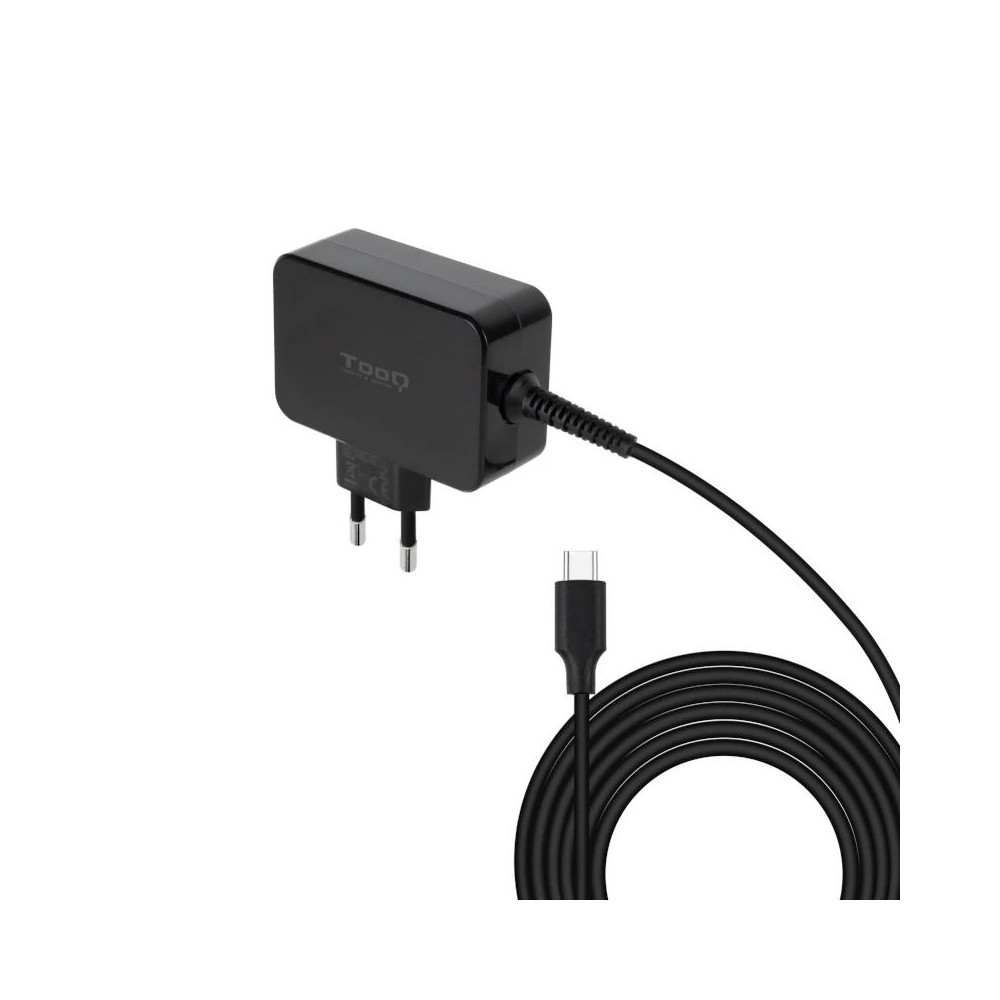 CARGADOR PORTATIL 65W TOOQ GAN USB-C PD NEGRO TQLC-USBCGAN65PD