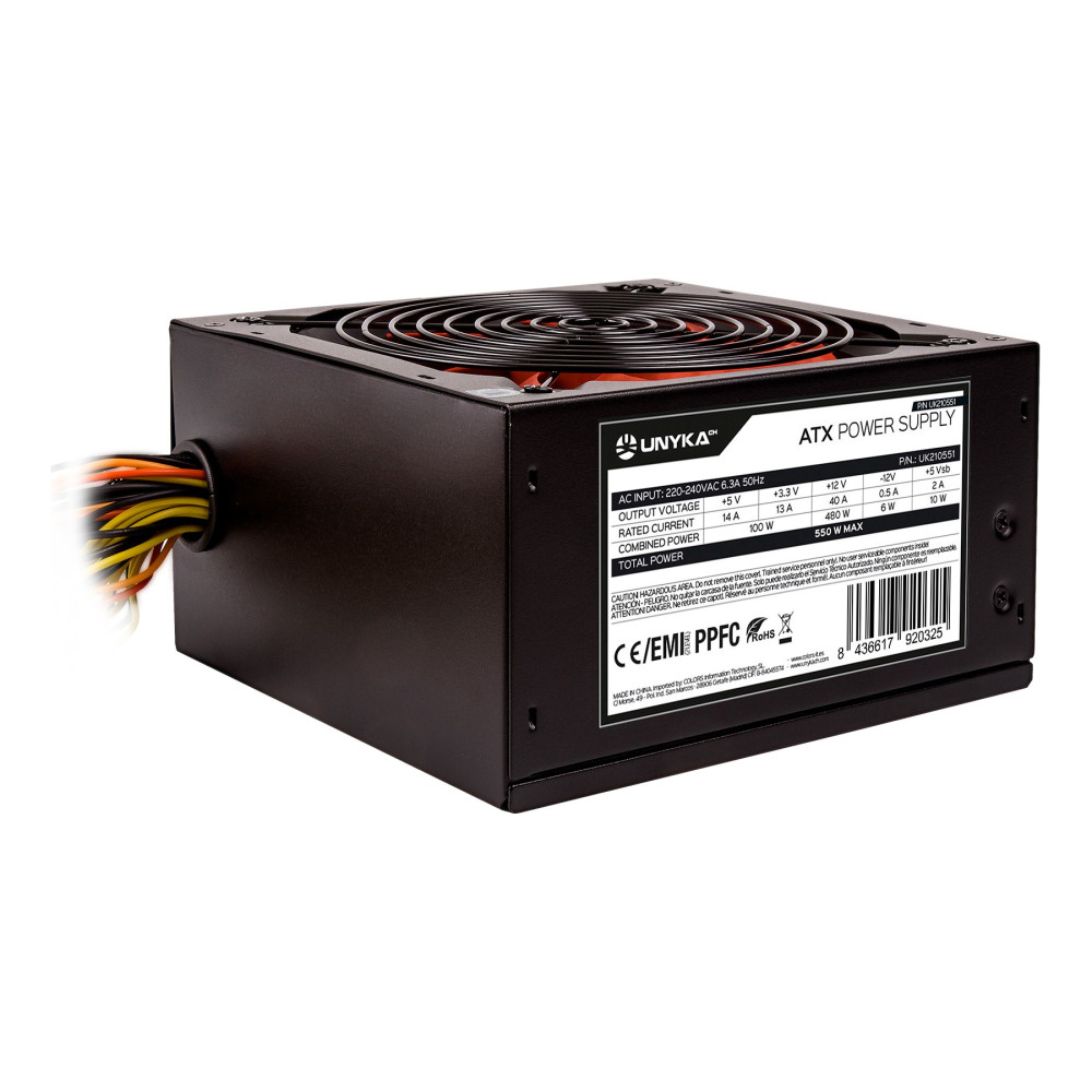 FUENTE DE ALIMENTACION ATX 550W UNYKA GAMING NEGRA UK210551
