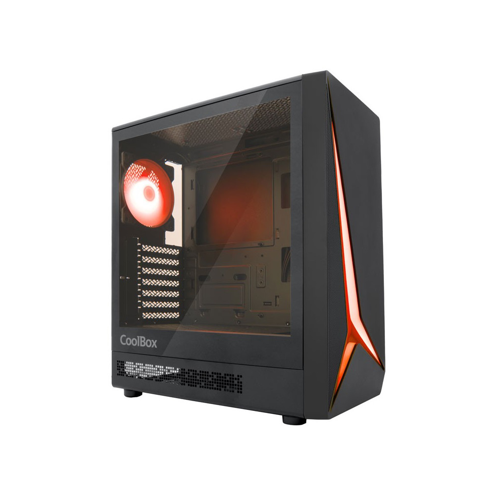 CAJA ATX COOLBOX GAMING GA450B STARTLIGHT BLACK SIN FUENTE CRISTAL TEMPLADO ARGB