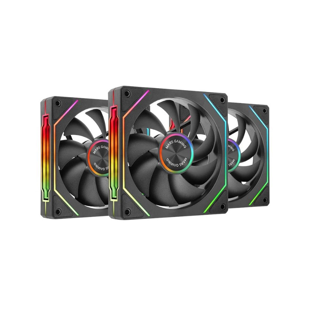 VENTILADOR 12X12 12CM MARS GAMING MF-LINKFINITYKIT2 ARGB PACK 3U. NEGRO
