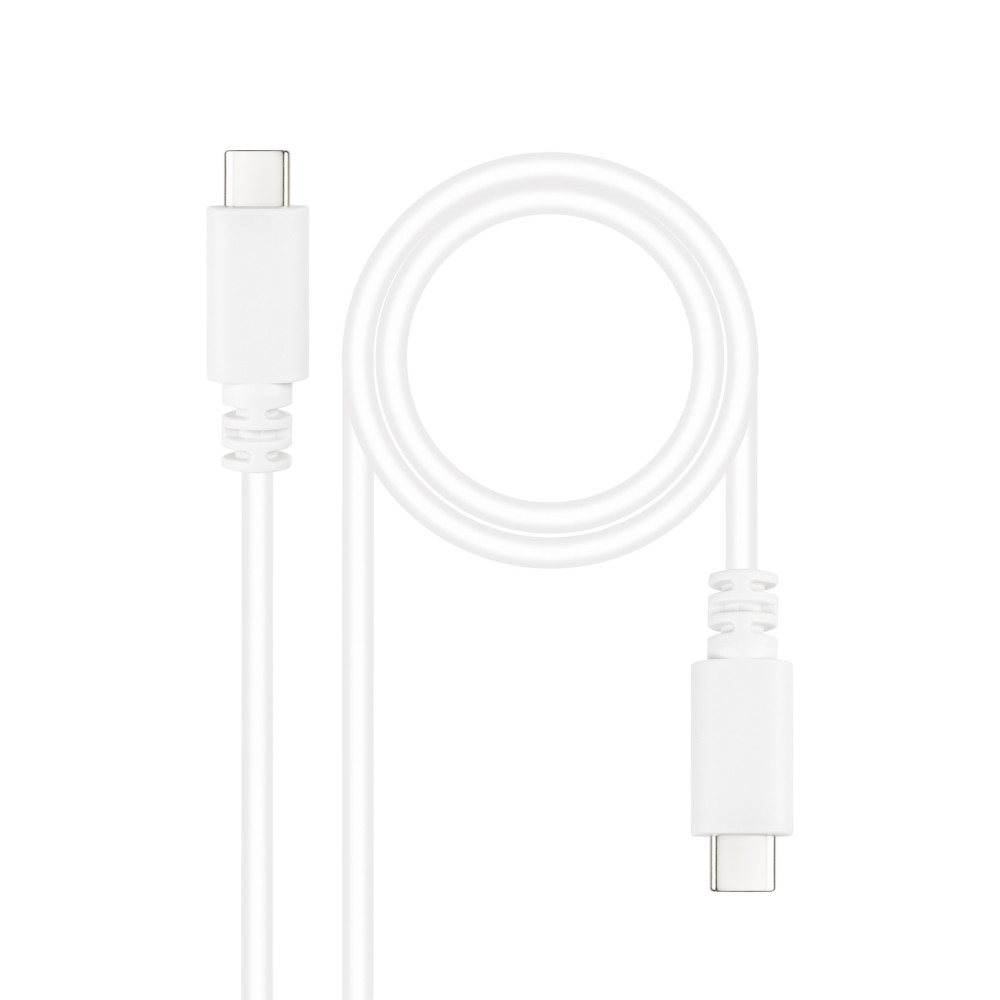 CABLE USB-C 2.0 3A USB-CM-USB-CM 1.5M NANOCABLE BLANCO 10.01.2301-L150-W