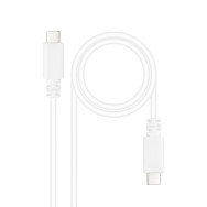 CABLE USB-C 2.0 3A USB-CM-USB-CM 1M NANOCABLE BLANCO 10.01.2301-W