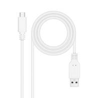 CABLE USB 3.1 GEN2 10Gbps 3A USB-C/M-A/M BLAN 1.5M NANOCABLE 10.01.4001-L150-W
