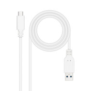 CABLE USB 3.1 GEN2 10Gbps 3A USB-C/M-A/M BLAN 1.5M NANOCABLE 10.01.4001-L150-W