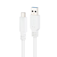 CABLE USB 3.1 GEN2 10Gbps 3A USB-C/M-A/M BLAN 1.5M NANOCABLE 10.01.4001-L150-W