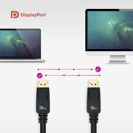 CABLE DISPLAYPORT V1.4 CERTIFICADO VESA DPM-DPM NEGRO 3.0M NANOCABLE 10.15.2503