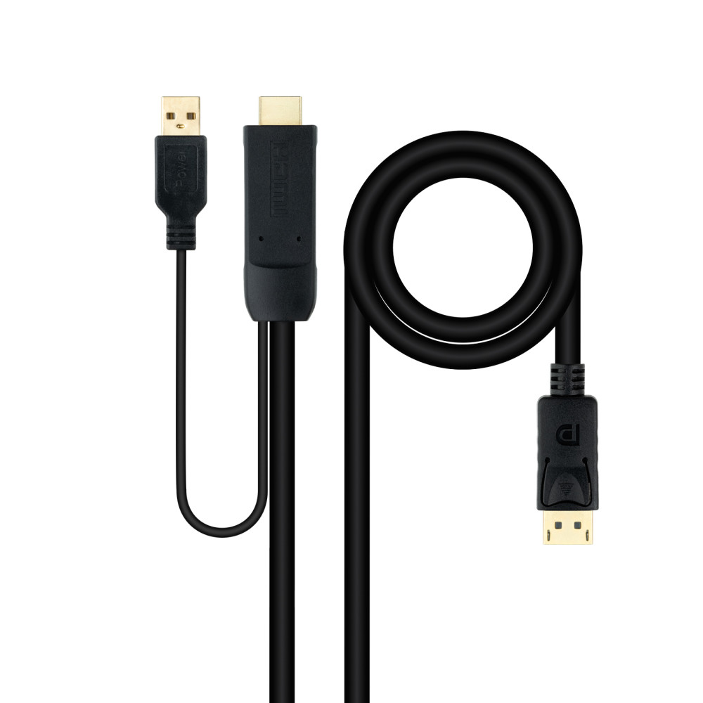 CABLE CONVERSOR HDMI A DP HDMI/M-DP/H NEGRO 1.8 M NANOCABLE 10.15.4352