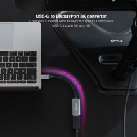 CONVERSOR USB-C A DP 8K ALUMINIO GRIS 15 CM NANOCABLE 10.16.4104-G