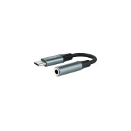 CABLE ADAPTADOR DE USB-C A JACK 3.5 NEGRO/GRIS NANOCABLE 10.24.1204