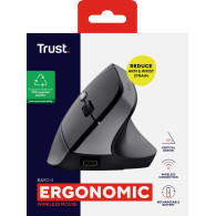 RATON TRUST VERTICAL BAYO II INALAMBRICO ERGONOMICO USB NEGRO 25145