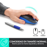 RATON LOGITECH INALAMBRICO M190 USB AZUL 910-005907